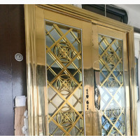 5ft Gold Glass Door