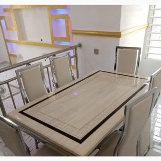 Marble Dining Set with Six Chairs - Brand New