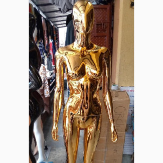 Small Breast Size 8 Female Gold Chrome Mannequin