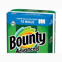 Bounty Advanced Paper Towels - White - 12 Rolls 117 Sheets