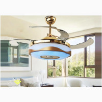 Bluetooth LED Double Ring L, Ceiling Fan Chandelier