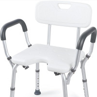 Shower Bench With Adjustable Arm and Back