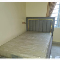 4by6 Ft Gray Velvet Bed Frame
