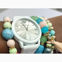 Armani Wristwatch With Bohemian Multilayer Beads