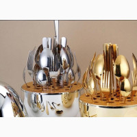 Egg Shaped Holder 24 Pieces Cutlery