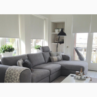 L Shaped Grey Fabric Sofa
