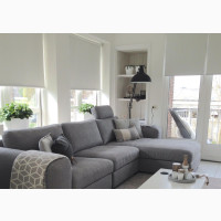 L Shaped Grey Fabric Sofa