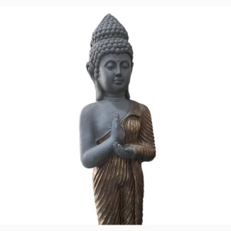 24 Gray and Gold Standing Buddha Statue