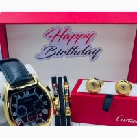Cartier Chronograph Watch, Bracelet and Cufflinks Set