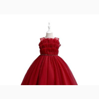Wine Flowing Ball Dress