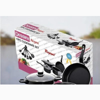 Brand New 13pcs Pots, Frypan Non Stick Spoons - Black