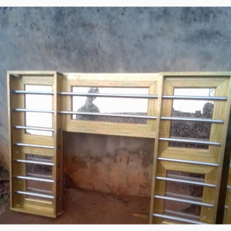 Gold Aluminum Windows With Stainless Steel Burglary