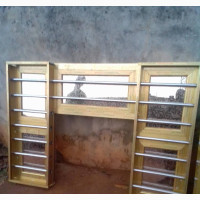 Gold Aluminum Windows With Stainless Steel Burglary