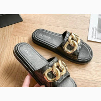 Fancy Gold Chain Slippers