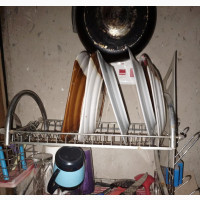 Stainless Plate Rack with Kitchen Wares