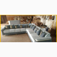 Modern Gray L- Shaped Fabric Sofa for Sale