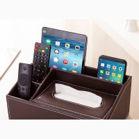 Large Leather Tissue Box and Organizer - Brand New