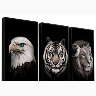An Eagle, Cheetah and a Lion Canvas Art