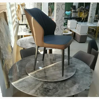 Good Quality Round Marble Top Dining Table and 6 Chairs