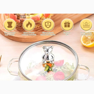 Glass Stovetop Cooking Pot With Handle