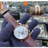 PATEK PHILIPPE Automatic Leather Strap Watch