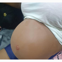 Brown Silicone Fake Pregnancy Belly with Navel - Brand New