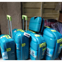 Set Of 5 Rubber Travel Luggage. High Code Lock. Four Tyres