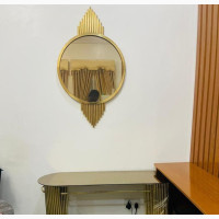 New Luxury Imported Gold Roche Bobois Console Table Mirror