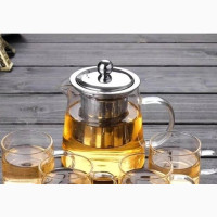 Transparent Tea Set with 4 Cups