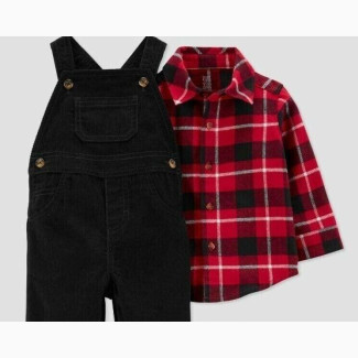 Just One You Baby Boys#039; Plaid Shirt Rumper Set
