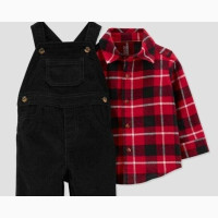 Just One You Baby Boys#039; Plaid Shirt Rumper Set
