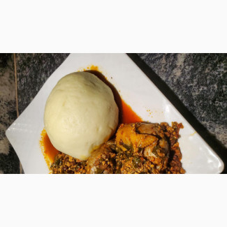 Authentic Yoruba Pounded Yam and Melon Soup