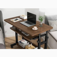 Adjustable Height Desktop/Laptop Desk With Wheel and Drawer