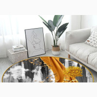 Faux Cashmere Round Center Rug