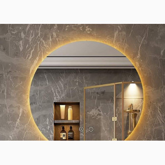 Round Simple Mirror With Lights