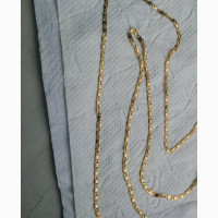 Pure ITALIAN Gold Necklace Blade Design Long Length
