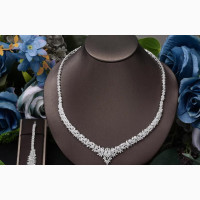 Zirconia Costume Jewelry Set - Silver and Gold