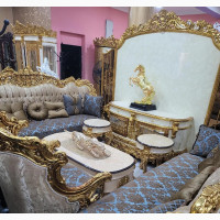 Luxury 10 Seater Living Room Fabric Made Royal Sofa Chair