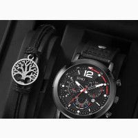 Men#039;s Geneva Watch and Bracelet Combo