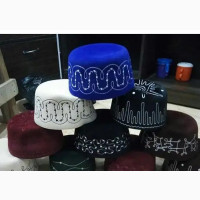 Men African Native Embroidery Bindow Tonak Wool Cap Medium