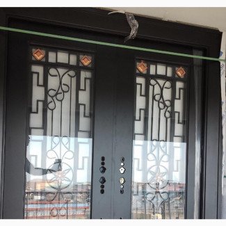 5ft by 7ft Copper Glass Security Door