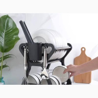 16 Dishes Rack - Brand New, Black, Plastic, Free Standing
