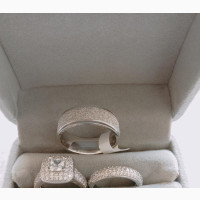 Longlasting18k Gold, Sterling Silver and Steel Couple#039;s Ring