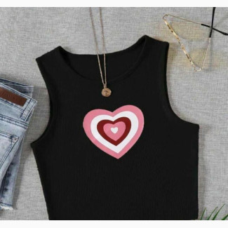 Stylish Tiara Quality Love Print Crop Top for Sale