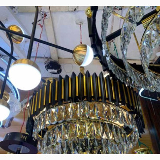 VIP Black and Gold Crystal Chandelier