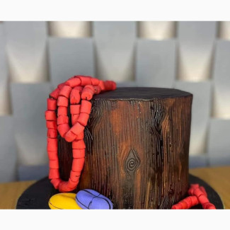 Wood Effect Traditional Wedding Cake