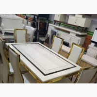Gold Dinning Table Set for Six Seaters - Brand New