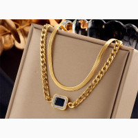 Stainless Steel Necklace and Bracelet Combo for Women