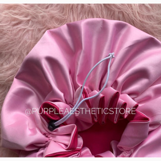 Brand New Reversible Satin Hair Bonnet With Drawstring