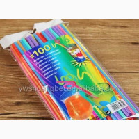 100 Pieces)6mm Pack Of Multi Colored Chapman Straw